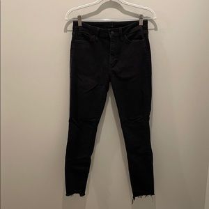 Joe’s Jeans - Black skinny jean, mid-rise, raw hem